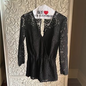 Free People Black Lace Romper
